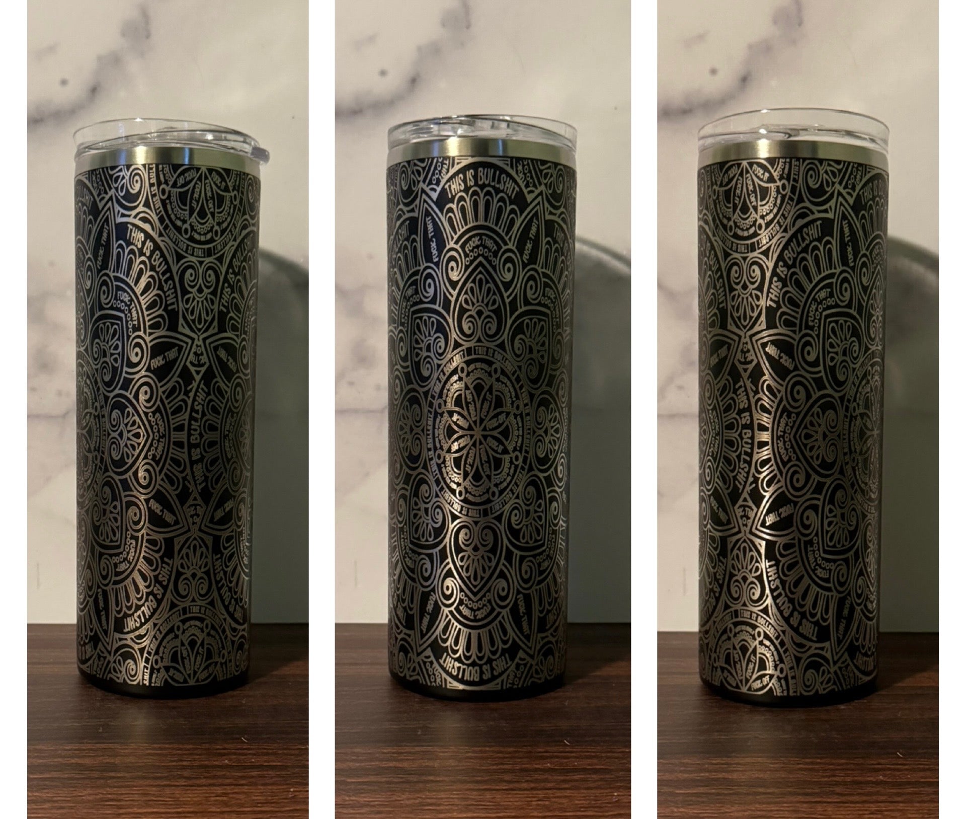 Curse Word Mandala Tumbler