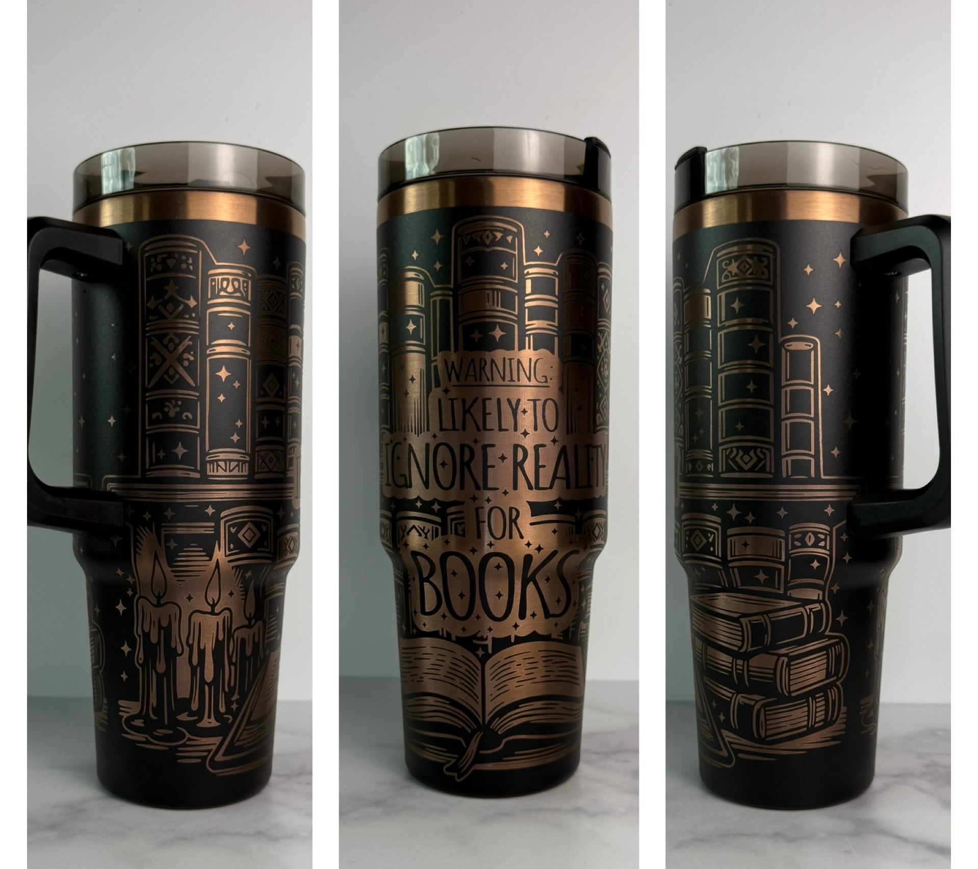 Books Over Reality Tumbler
