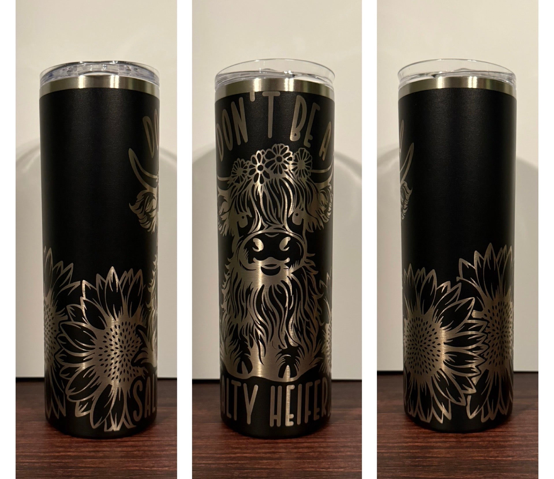 Salty Heifer Highland Cow Tumbler