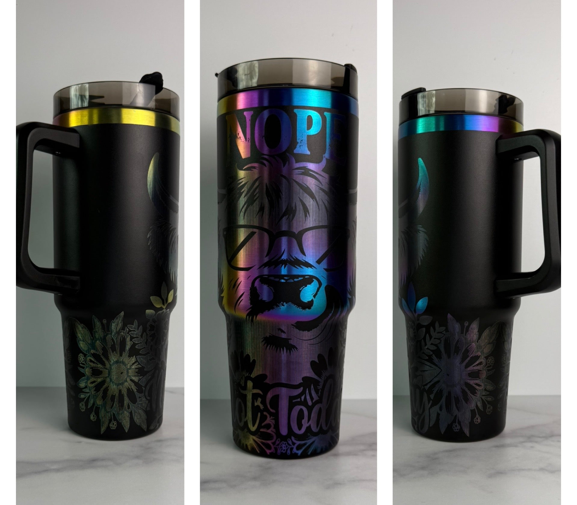 "Nope" Highland Cow Tumbler
