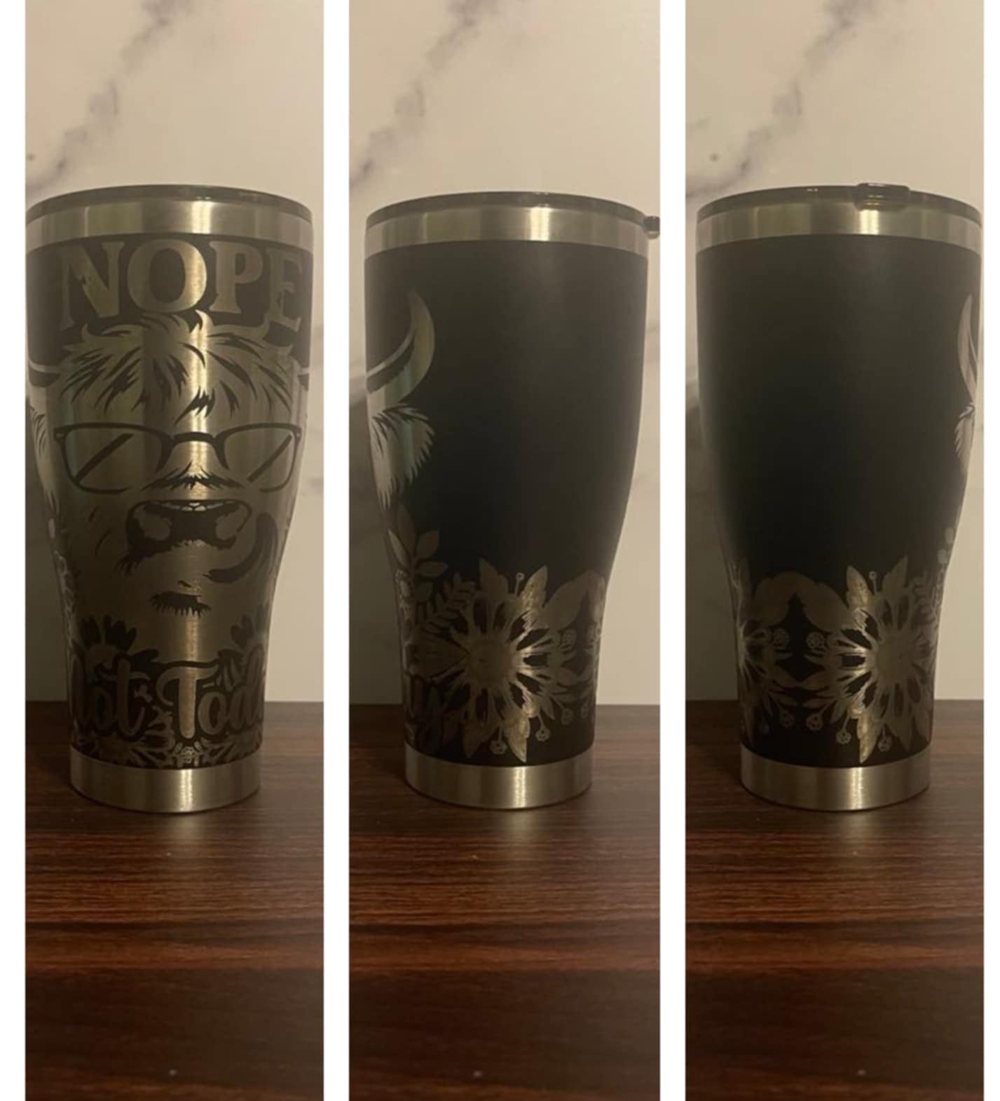 "Nope" Highland Cow Tumbler